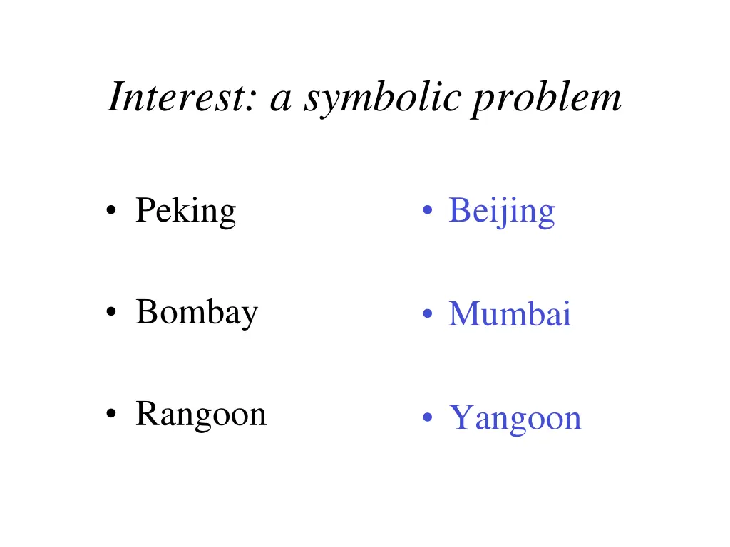 interest a symbolic problem