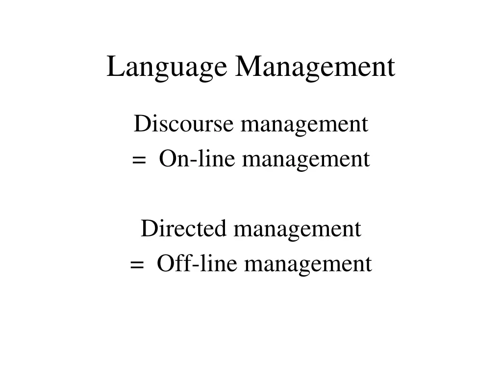 language management