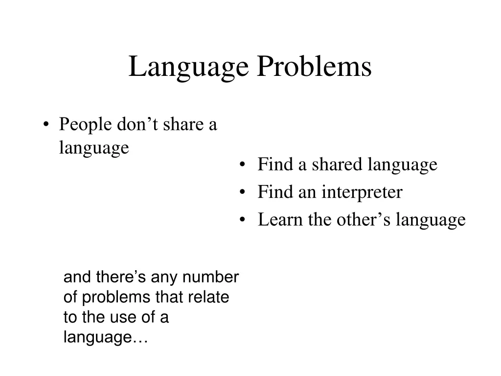 language problems