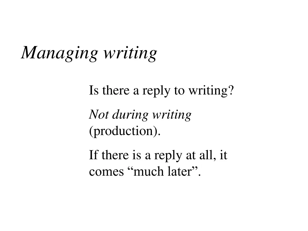 managing writing