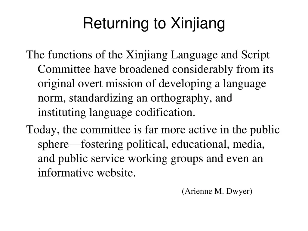 returning to xinjiang