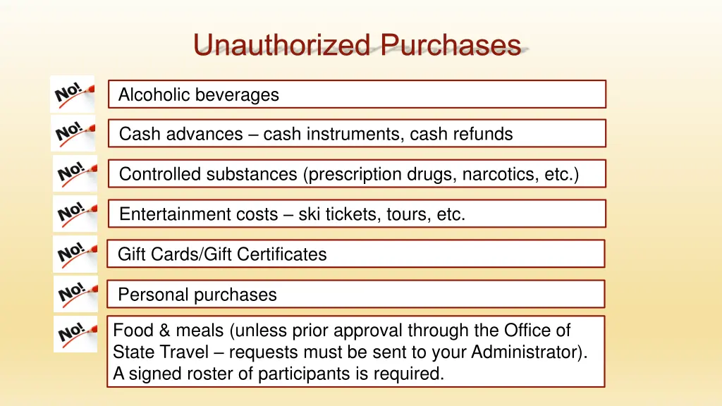 unauthorized purchases