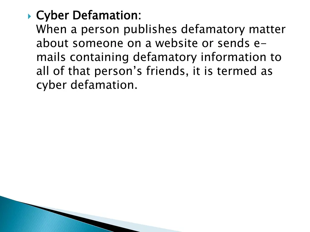 cyber defamation when a person publishes