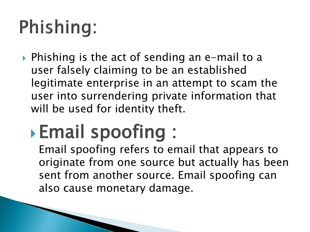 phishing is the act of sending an e mail