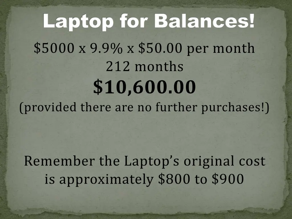 laptop for balances