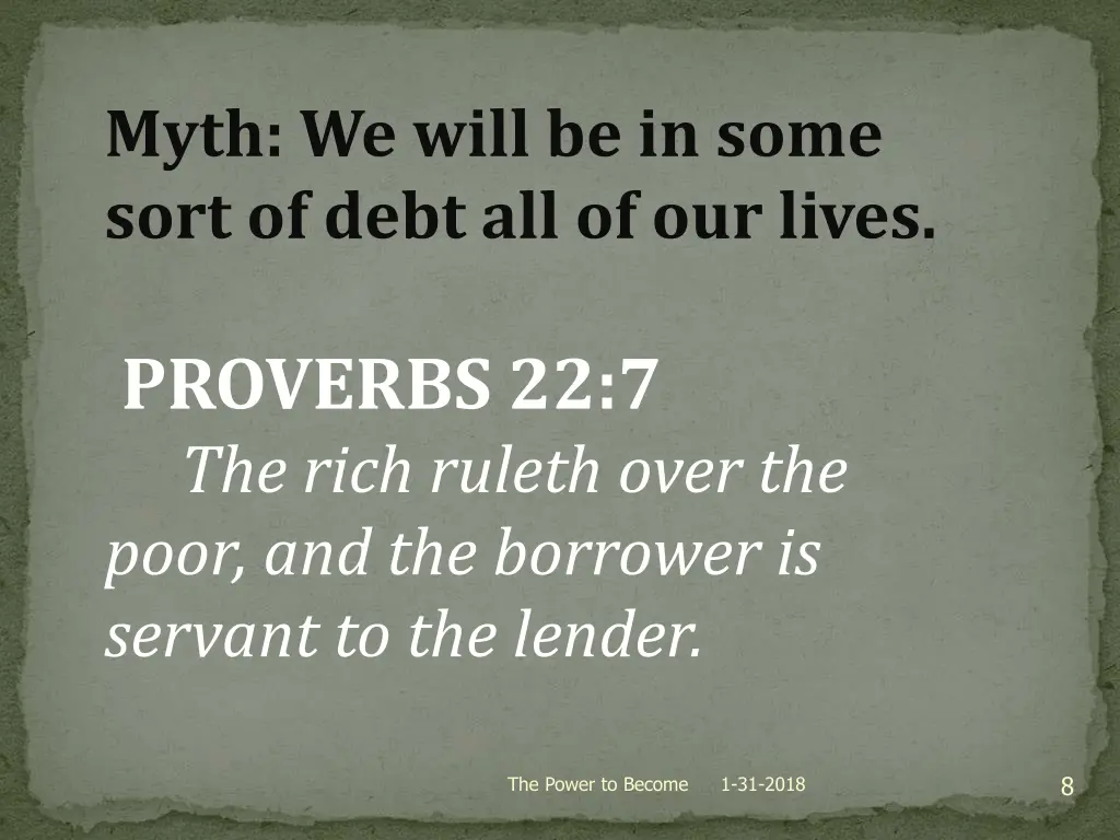 myth we will be in some sort of debt