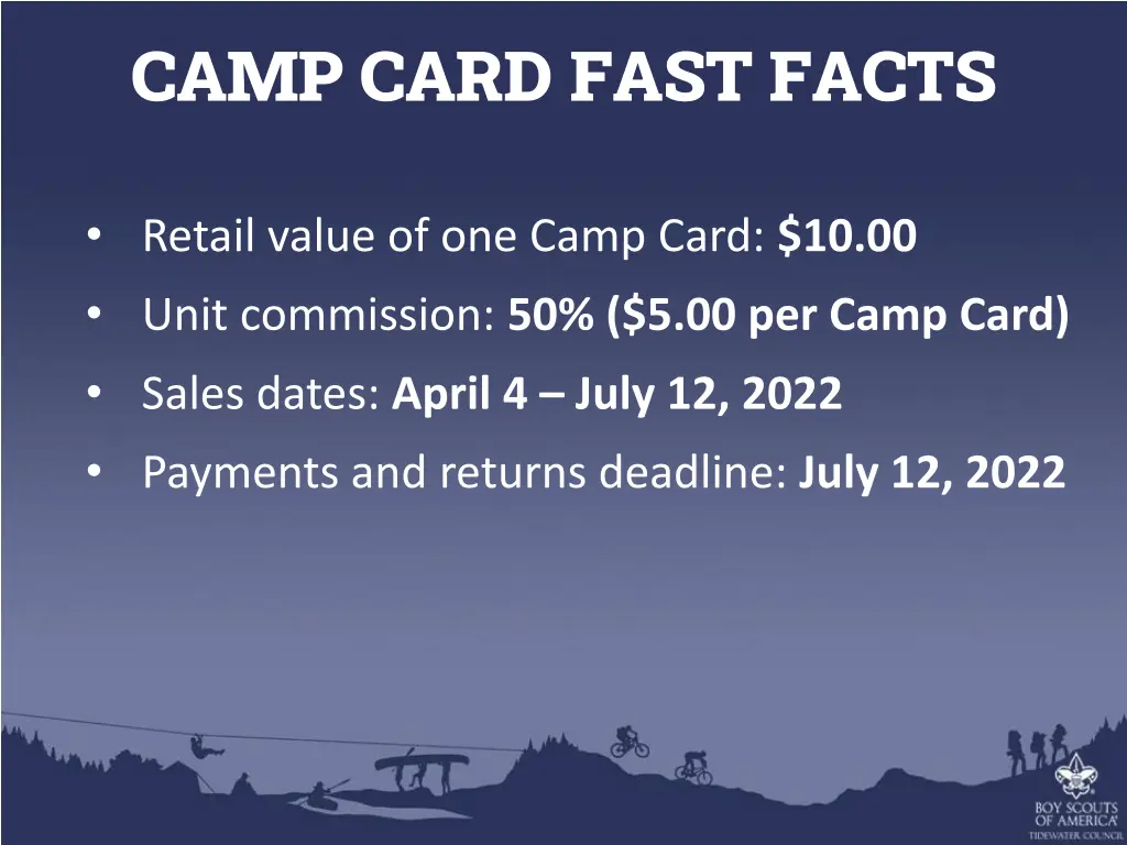 camp card fast facts