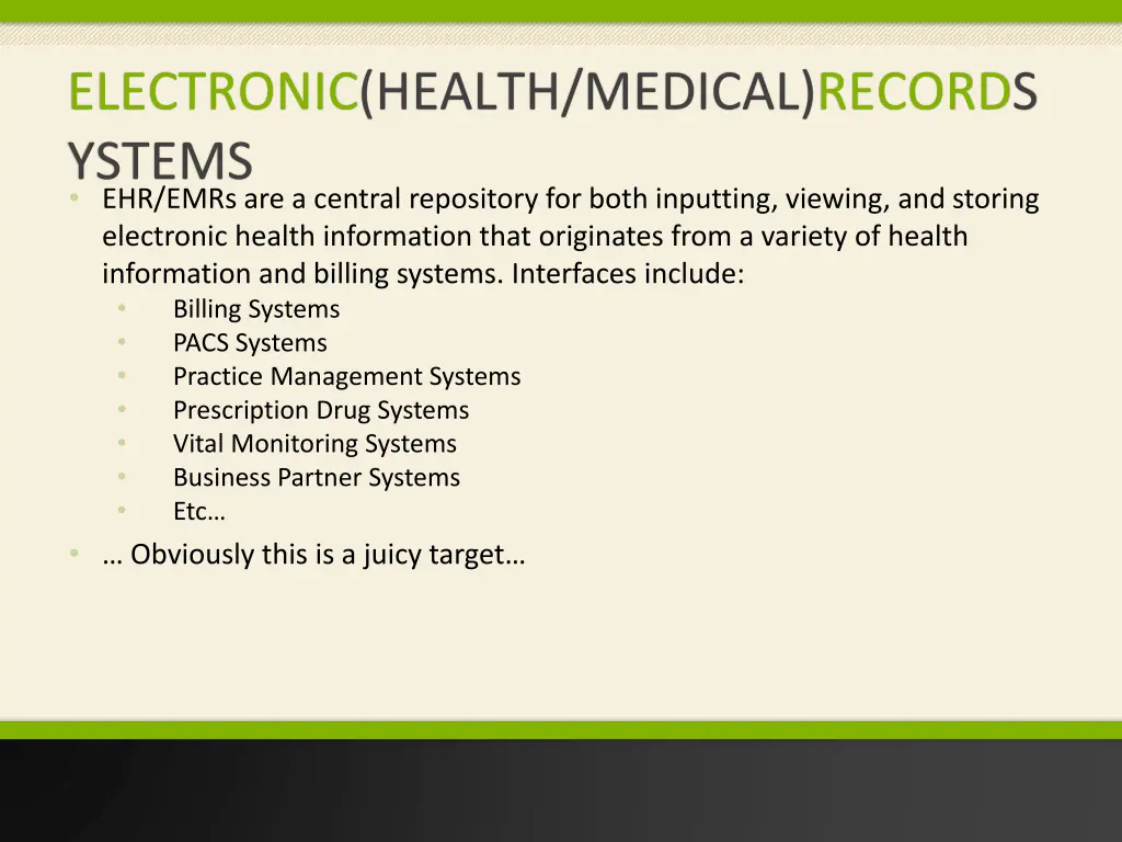 electronic health medical records ystems ehr emrs