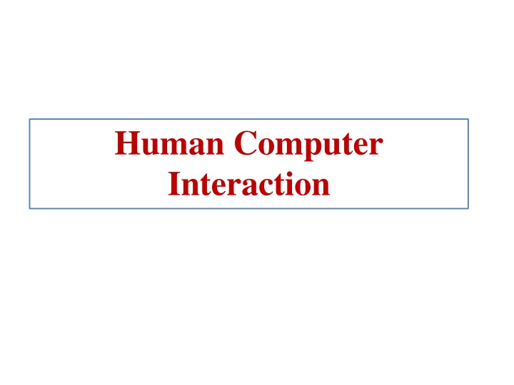 human computer interaction