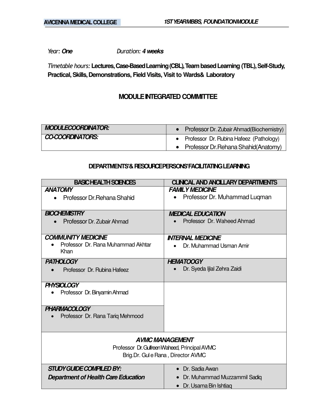 1st year mbbs foundationmodule 1