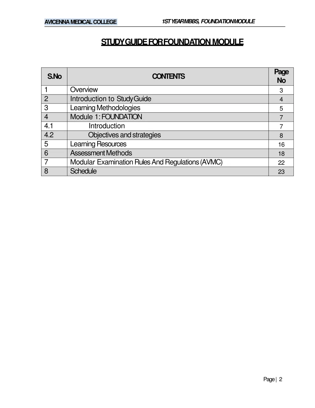 1st year mbbs foundationmodule