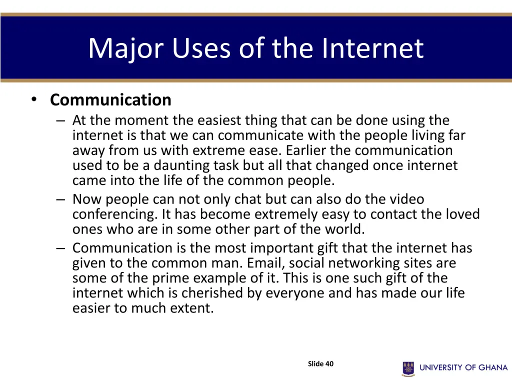 major uses of the internet 1