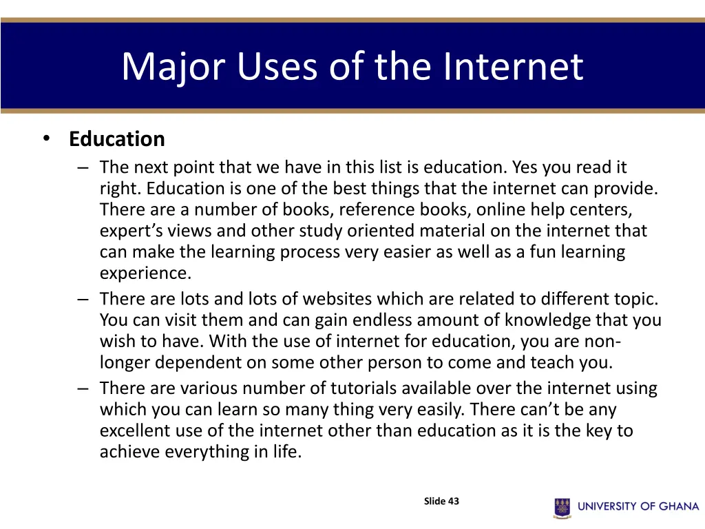 major uses of the internet 4