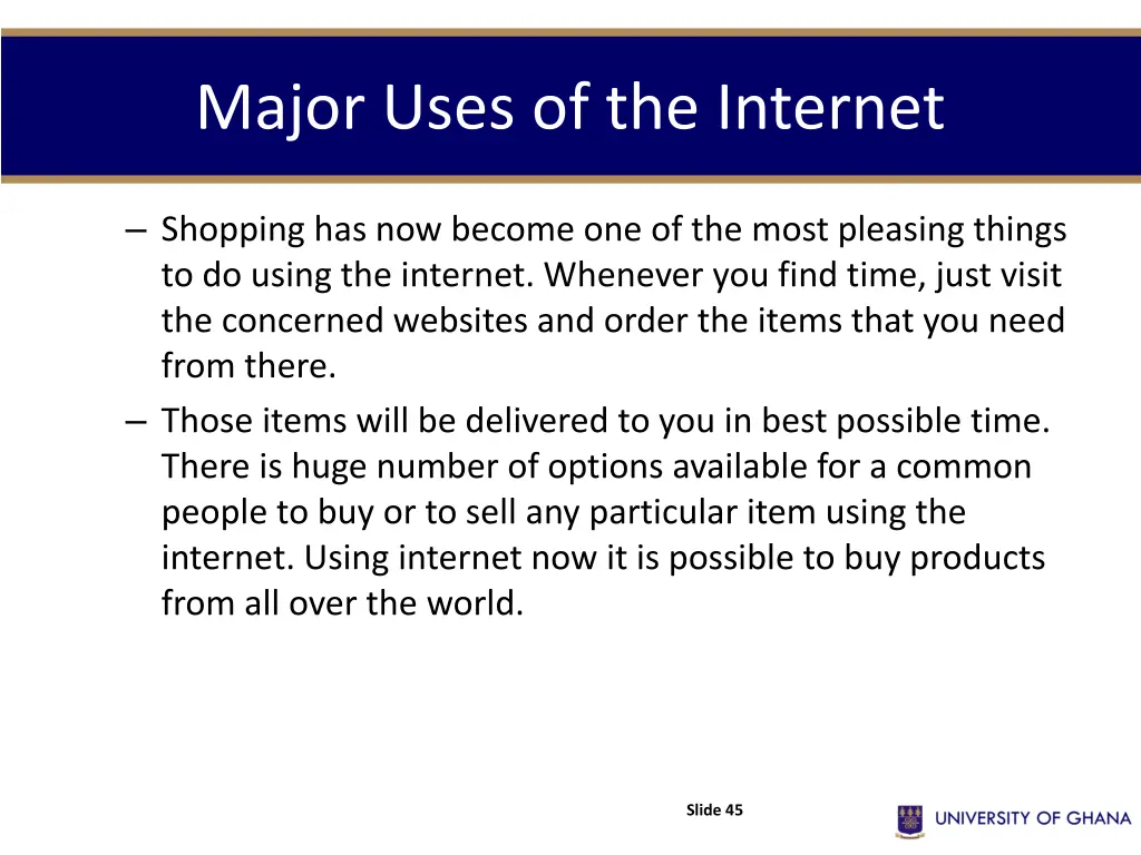 major uses of the internet 6