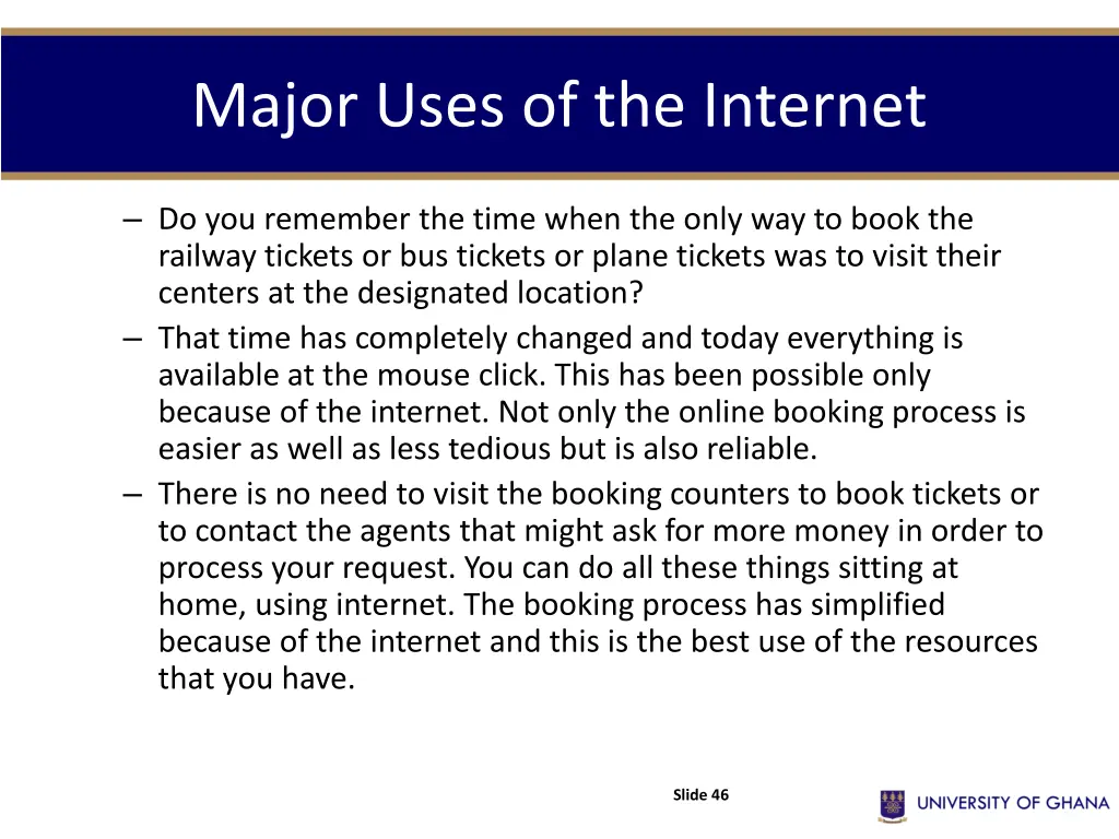 major uses of the internet 7