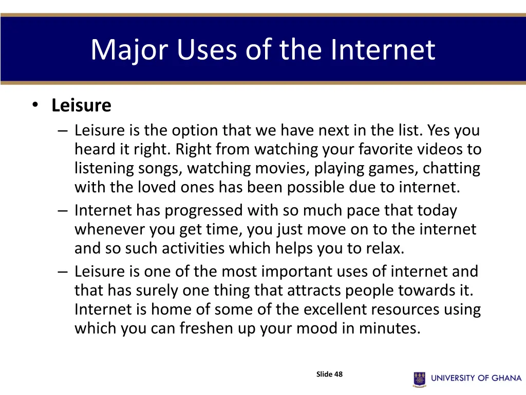 major uses of the internet 9