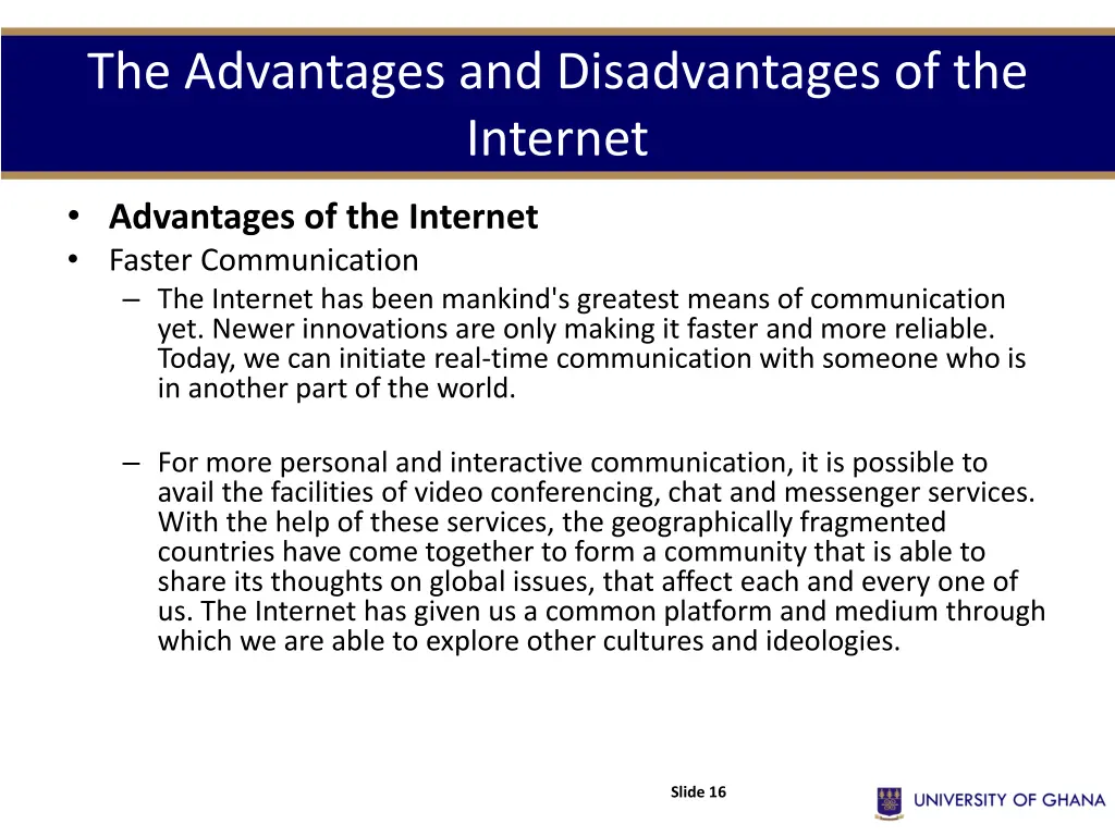 the advantages and disadvantages of the internet 1