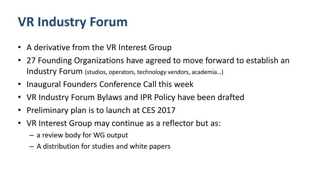 vr industry forum