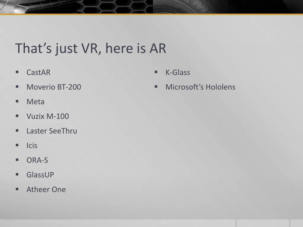 that s just vr here is ar