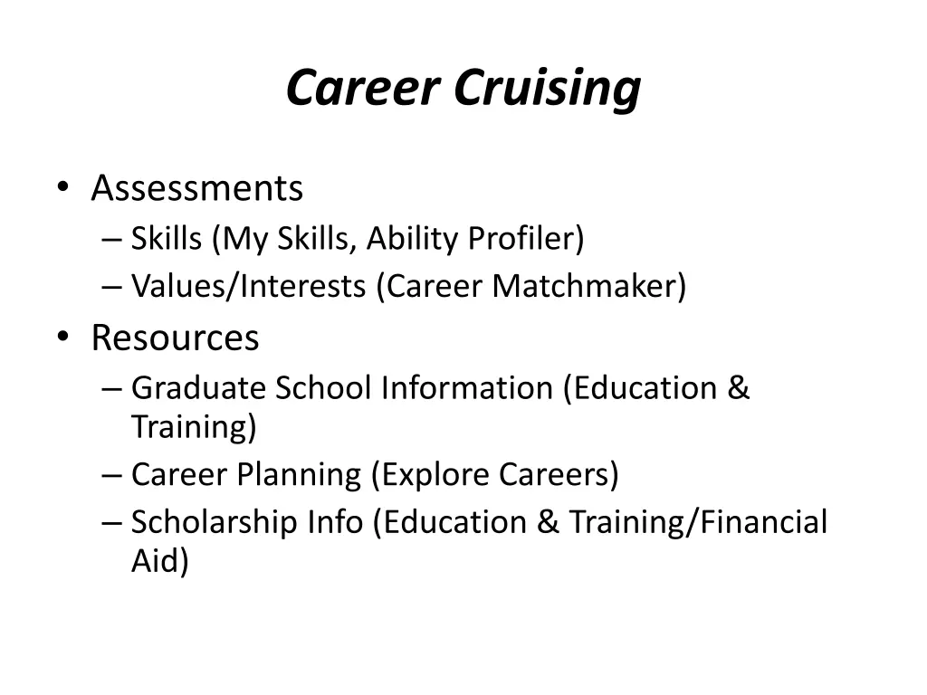 career cruising