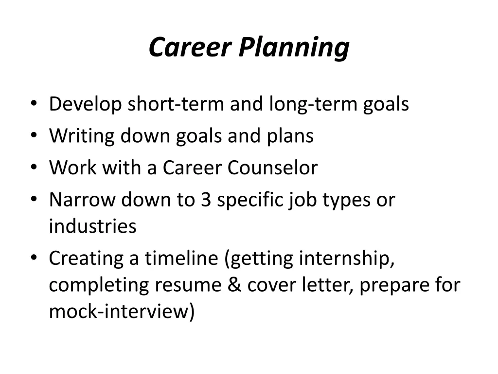 career planning