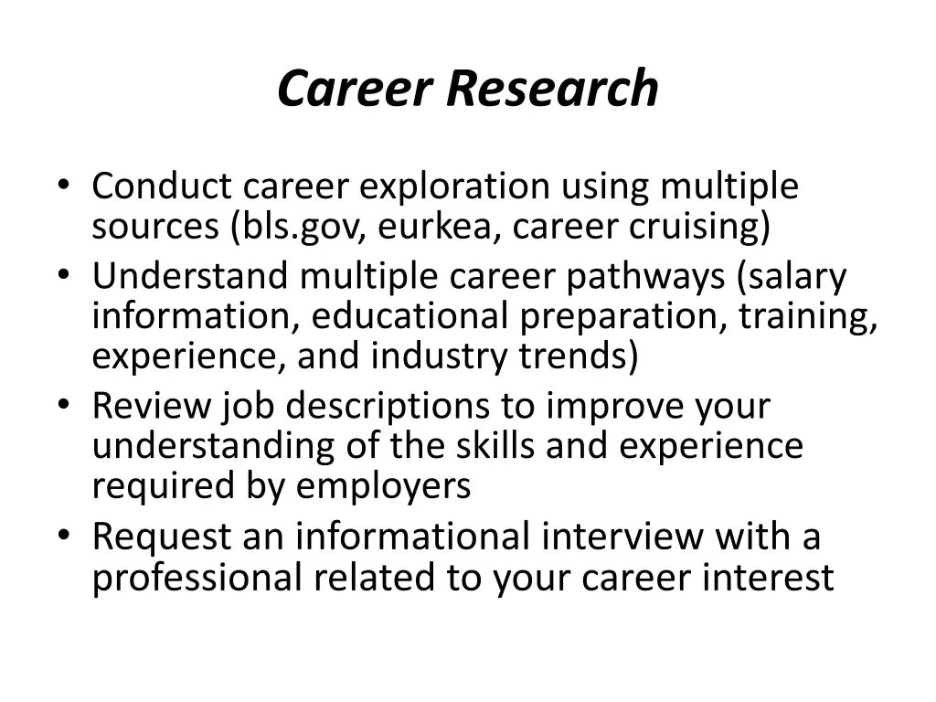 career research