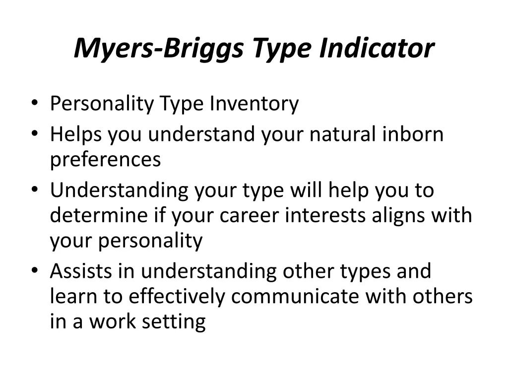 myers briggs type indicator