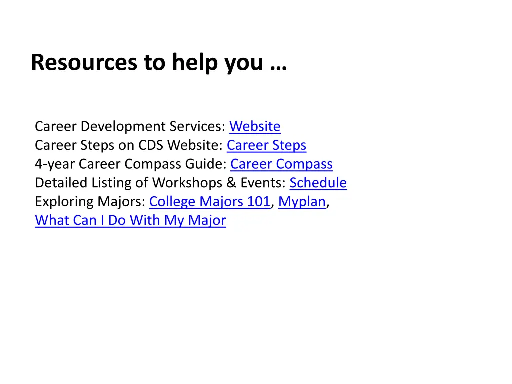 resources to help you