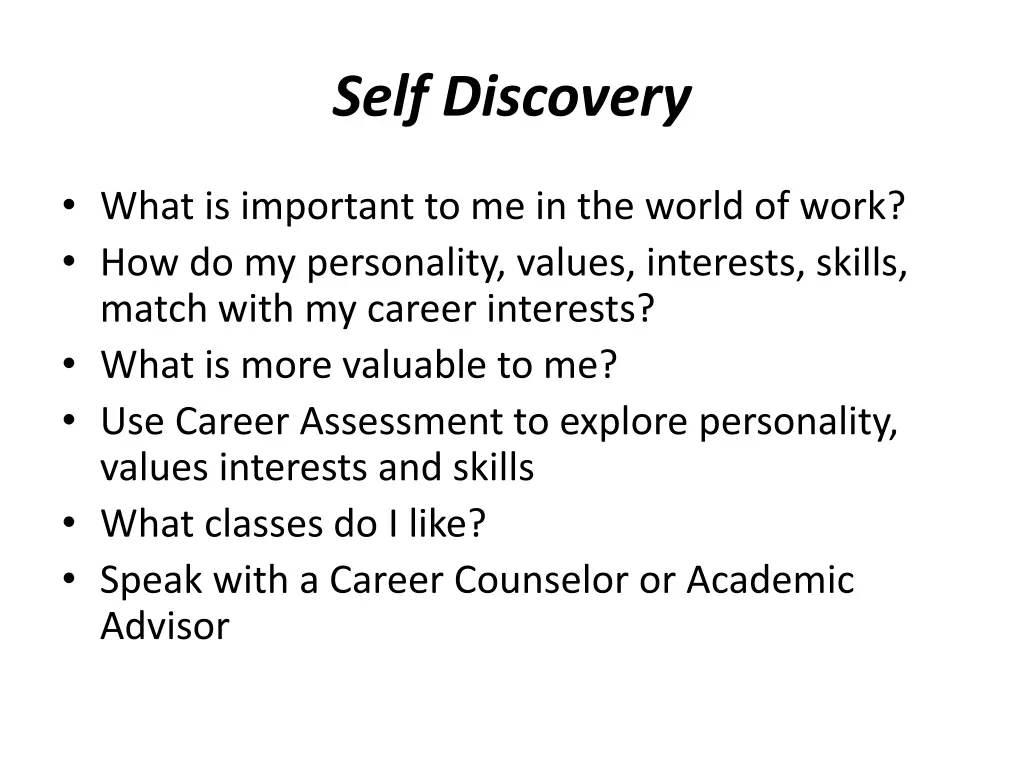 self discovery