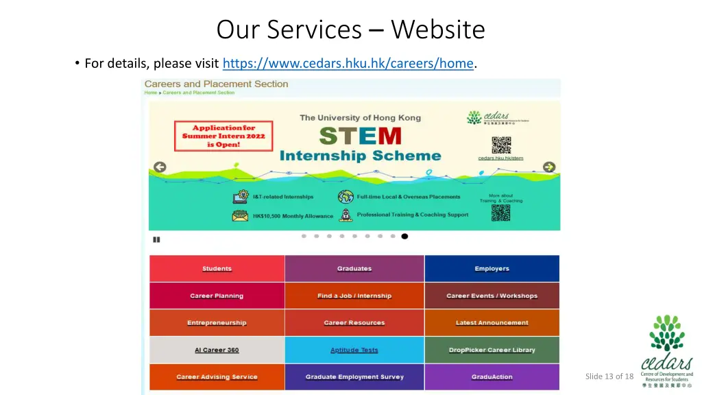 our services website