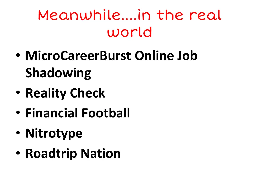 meanwhile in the real world microcareerburst