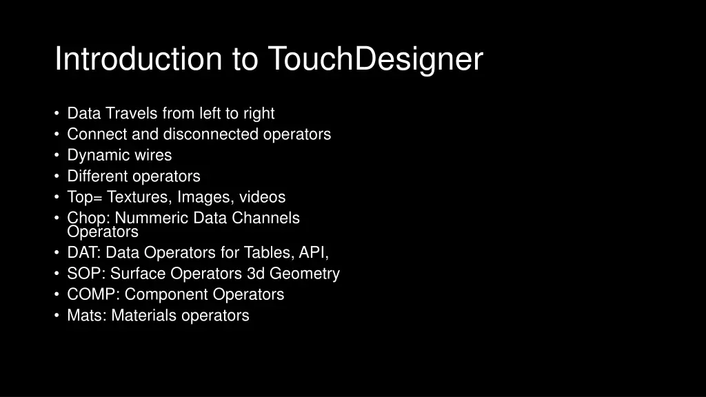 introduction to touchdesigner 1