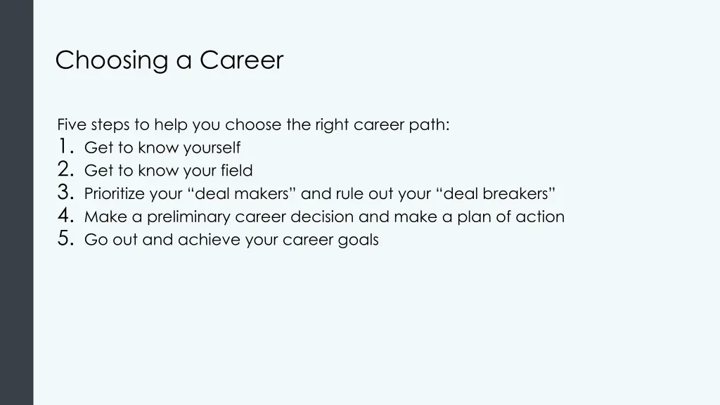 choosing a career