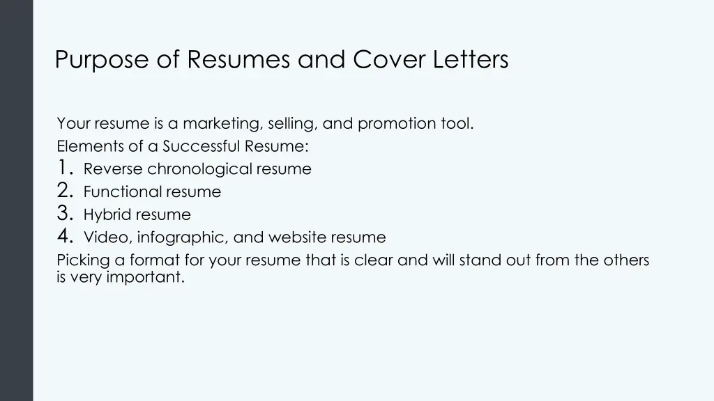 purpose of resumes and cover letters