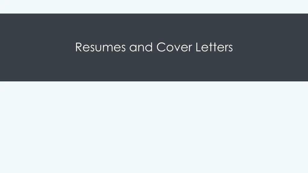 resumes and cover letters