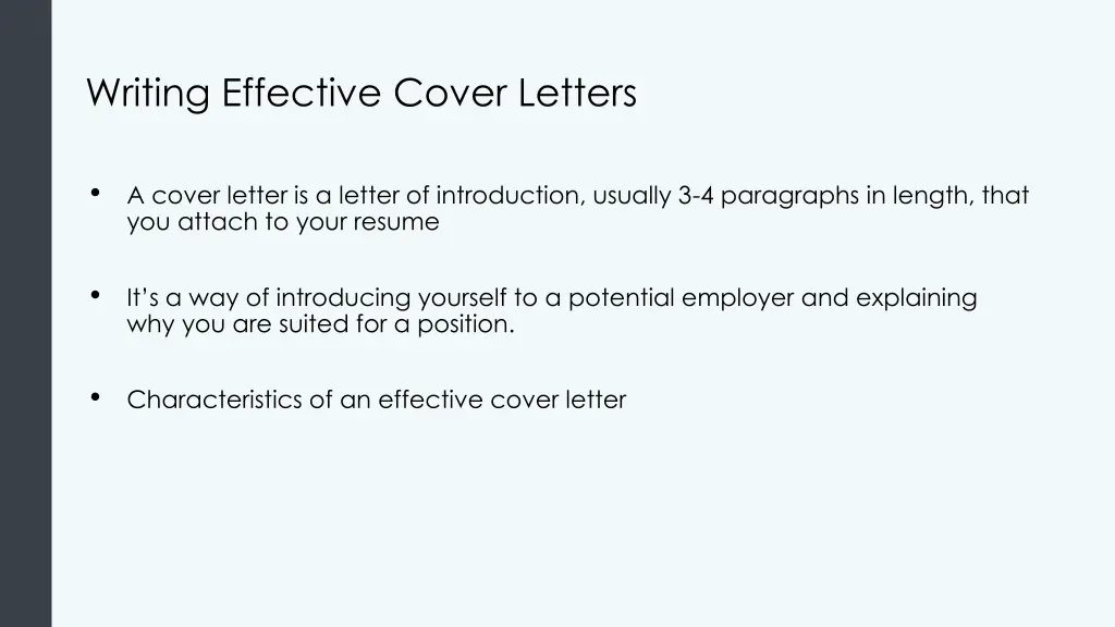 writing effective cover letters