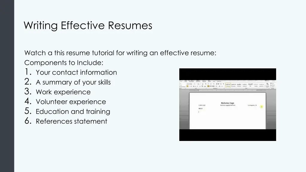 writing effective resumes