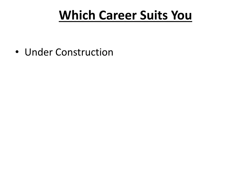 which career suits you