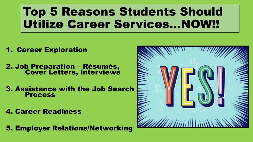 top 5 reasons students should utilize career