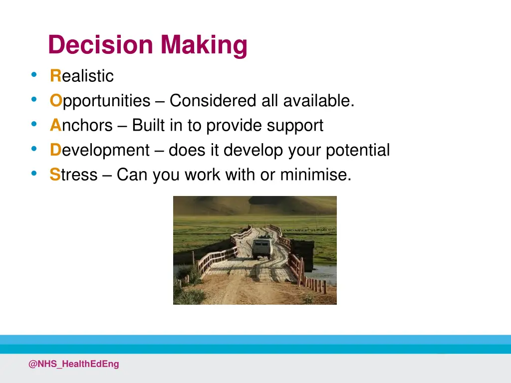 decision making r ealistic o pportunities