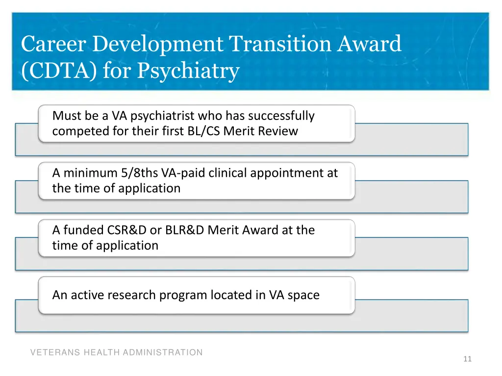 career development transition award cdta