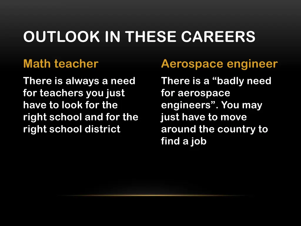 outlook in these careers