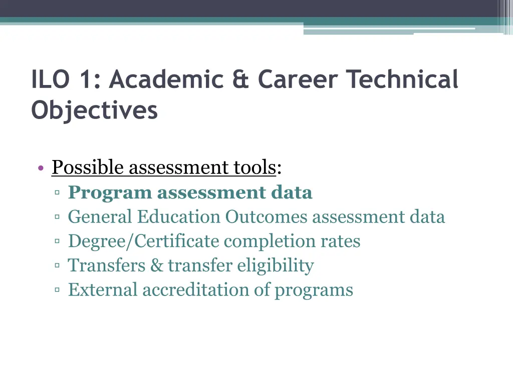 ilo 1 academic career technical objectives 1