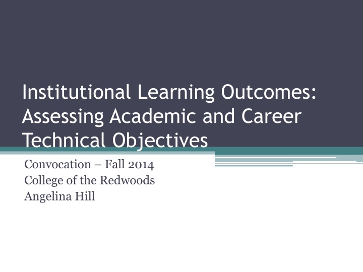 institutional learning outcomes assessing