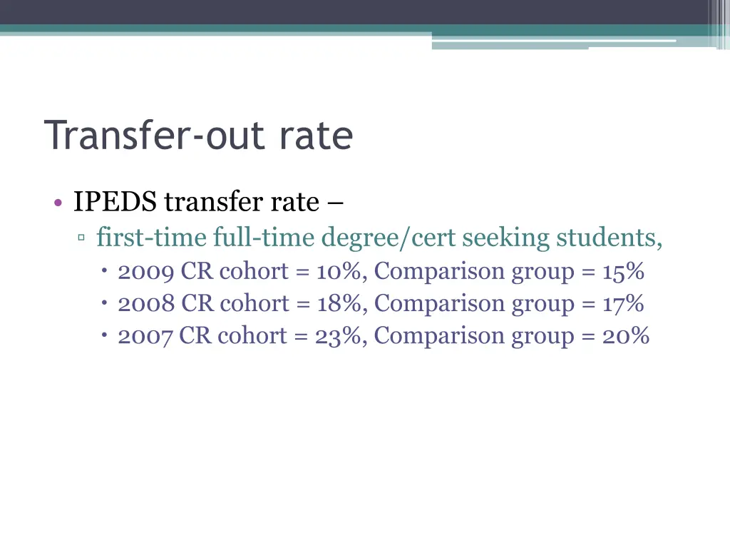 transfer out rate