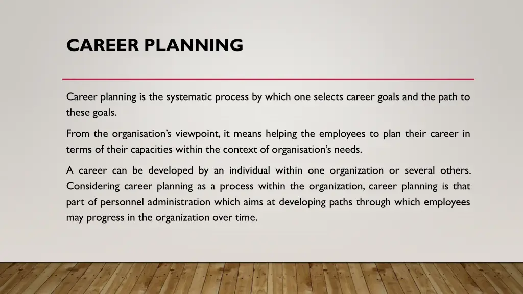 career planning 1