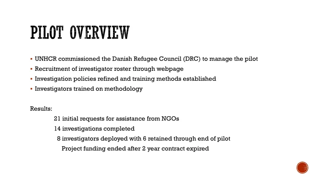 pilot overview