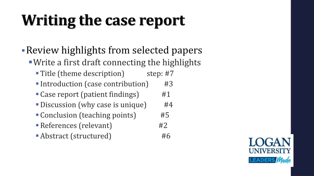 writing the case report 1