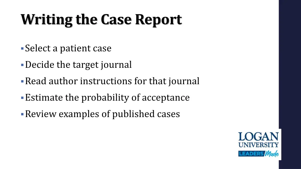 writing the case report