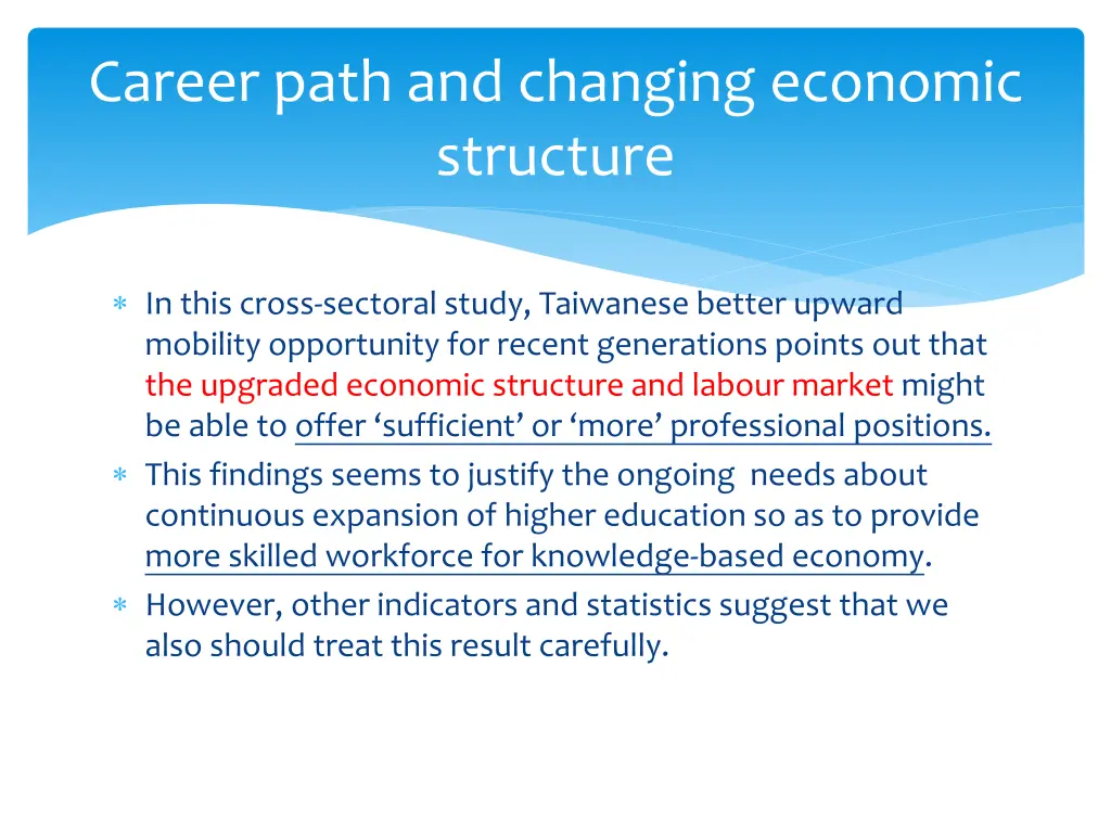 career path and changing economic structure